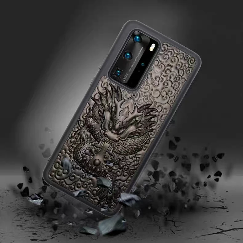 

3D Carved Rosewood Case for Huawei P30 P40 Pro Cases Luxury Silicone TPU Back Fundas For Huawei P30 P40 Lie Nova 7 Covers Coques
