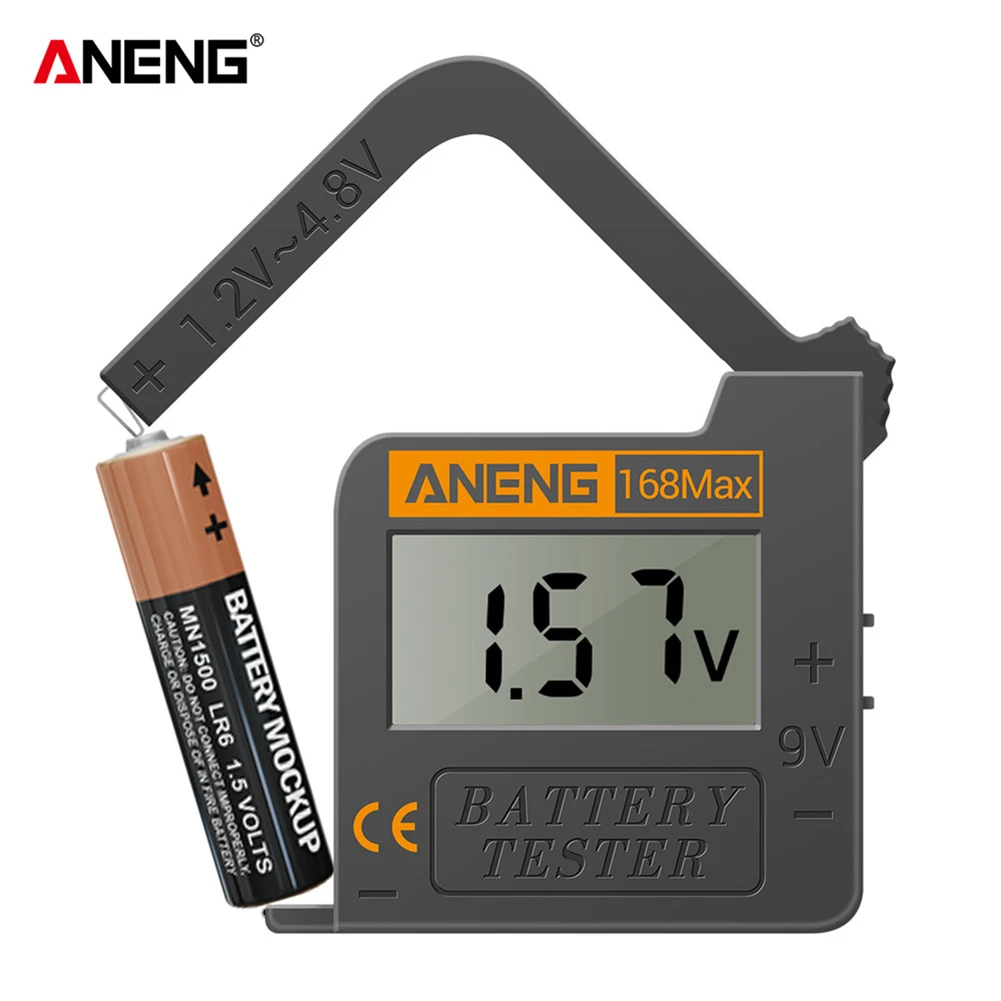 Pantalla Digital LCD, comprobador Universal de batería AAA con botón AA, herramienta de diagnóstico, fácil de llevar, dispositivos ligeros
