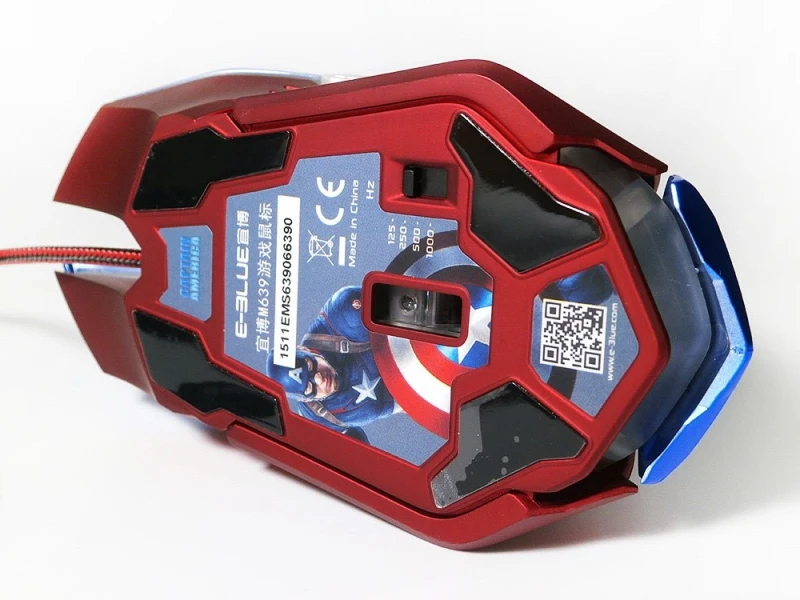 E-3LUE игровая мышь Marvel Мстители Капитан Америка M639 синяя профессиональная Проводная игровая мышь с коробкой