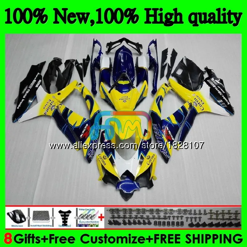 Комплект для SUZUKI GSXR 600 750 CC GSX R600 GSXR600 08 09 10 38BS. 0 GSX-R600 GSXR-750 K8 GSXR750 2008 2009 2010 обтекателя Синий CORONA