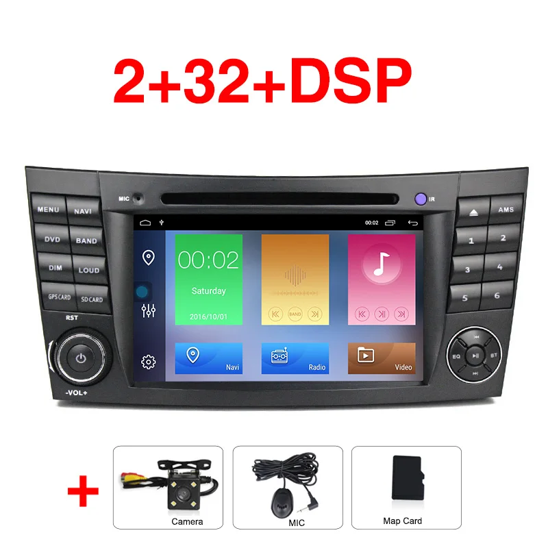 2G Add Camera DSP 2 Din 2G+ 3 2G Android 9 автомобильный dvd gps Радио для Mercedes Benz e-класс W211 E200 E220 E300 E350 E240 E270 E280 CLS класс W219 - Цвет: 2G Add Camera