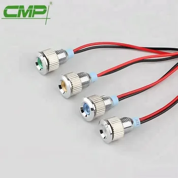 

CMP waterproof LED Metal signal lamp panel mount 8mm indicator light with cable