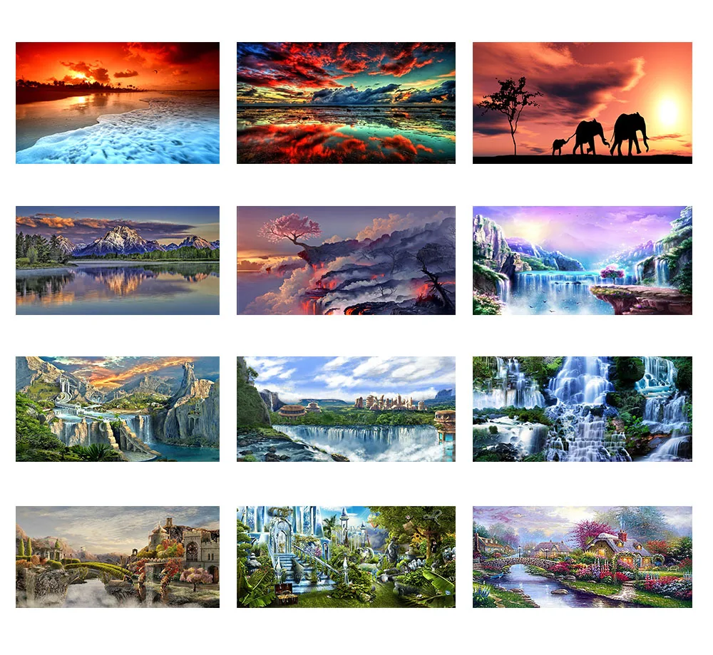

5D Diy Diamond Painting beautiful landscape Full Round Drill Diamond Embroidery Mosaic Cross Stitch Home Decoration gift