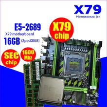 X79 X79G материнская плата LGA2011 мини ATX комбинации E5 2689 Процессор 2 шт. x 8 ГБ = 16 Гб DDR3 Оперативная память 1600 МГц PC3 12800R