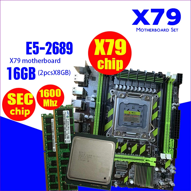 X79 X79G материнская плата LGA2011 mini ATX combos E5 2689 CPU 2 шт. x 8 ГБ = 16 DDR3 RAM 1600 МГц PC3