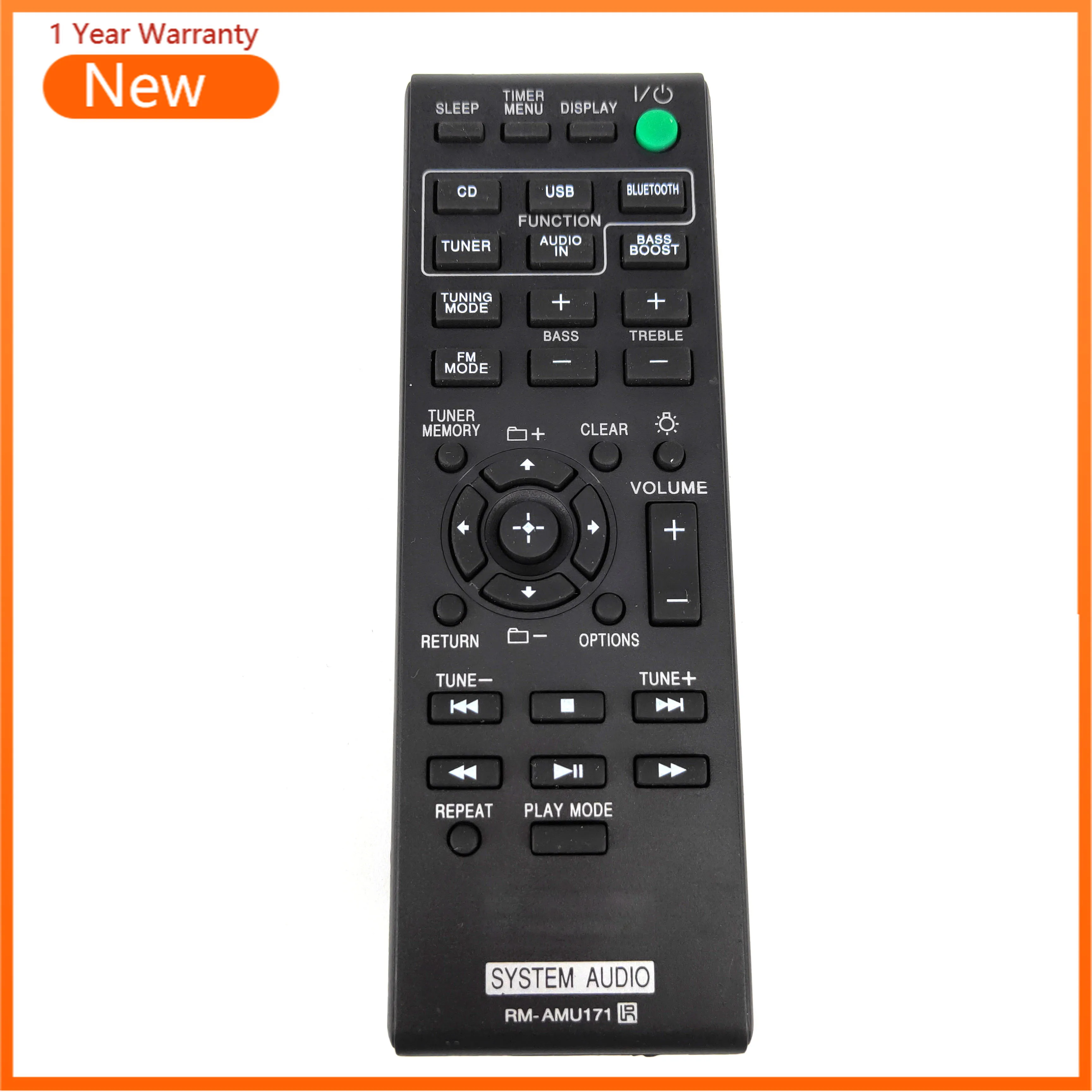 Telecomando Tv Per Sony Rm-Amu171 Per Cmt-Sbt100 Hcd-Sbt100 Cmt-Sbt100B Hcd-Sbt100Bav Controller Televisivo Nero