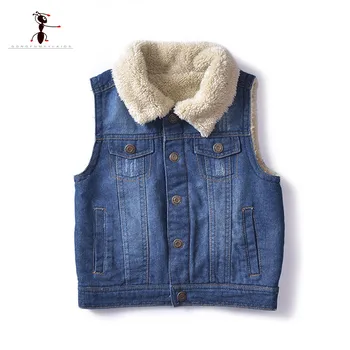 

Kung Fu Ant 2019 Autumn Fashion Plus velvet Cowboy vest Coats Boys Pockets Outerwear Casaco Infantil Menina Jackets 3857