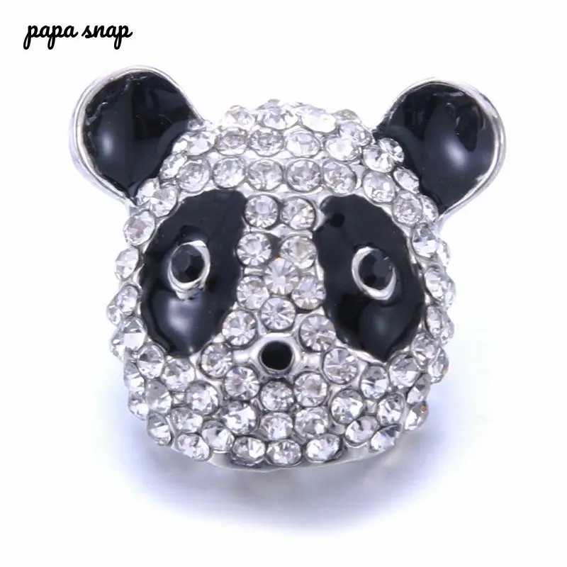 2019 New Snap Jewelry Big Crystal Giant Panda Metal Button Fit 18mm Bracelet Bangles DIY Buttons | Украшения и аксессуары