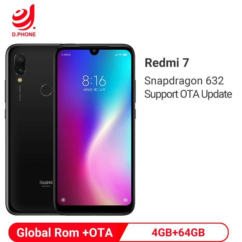 Глобальный Встроенная память Xiaomi Redmi 7 4GB 64GB Snapdragon 632 Octa Core 6 26 дюйма разрешение Full