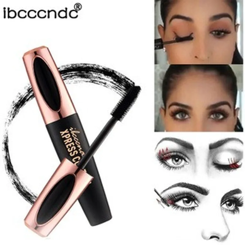 

4D Silk Fiber Eyelash Mascara Waterproof Black Rimel 4D Mascara for Eyelash Makeup Liquid Lash Extensions Mascara Cosmetics