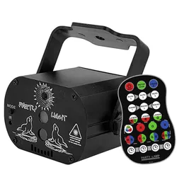 Lumières Disco Laser RGB LED, Faisceau Lumineux de Scène, Son Activé DJ, Lampe de Projecteur d'Alimentation USB de Fête avec Effet de Flash Stroboscopique 