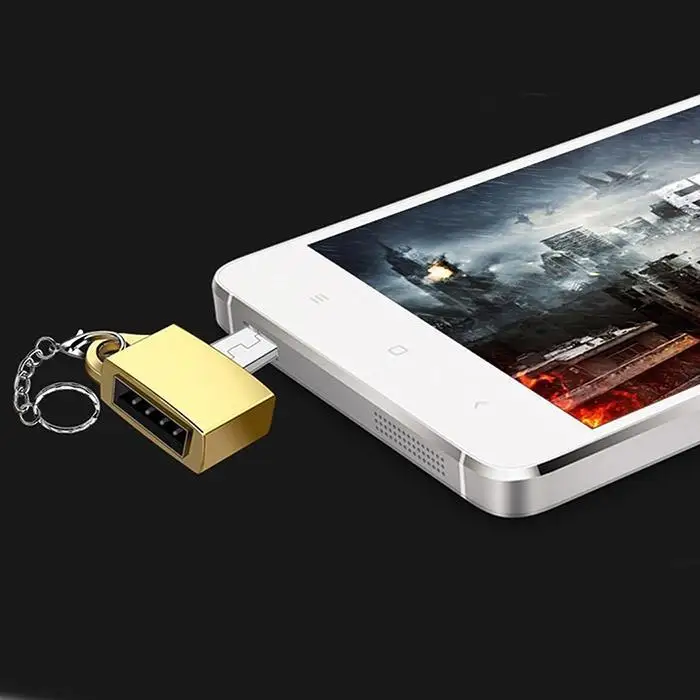Металл Микро-USB2.0 Мини OTG Многофункциональный преобразователь головка серебро, золотой, черный для телефона Android
