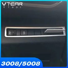 Vtear для peugeot 3008 GT 5008 GT аксессуары для интерьера фар Кнопка регулировки рамка ABS хромированная отделка 20018