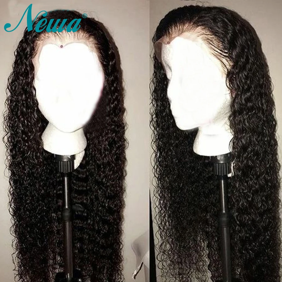 Newa Hair 360 волосы на шнурках спереди al парик предварительно сорвал с волосами младенца волна воды бразильские волосы Remy фронта шнурка человеческих волос парики для черных женщин