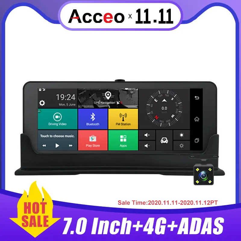 ACCEO X19 4G Dvr GPS камера ADAS Android DVR авторегистратор с навигацией Full HD 1080P