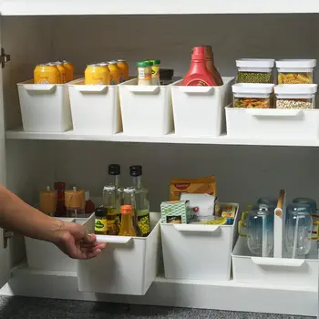 

Plastic Box Case Kitchen Cabinet Storage Containers Spice Organizer Desketop Sundries Storage Box Home Refrigerator Organizer