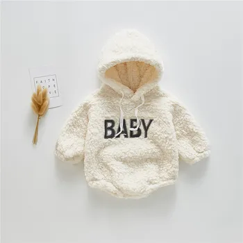 

Newborn Winter Hoodie Baby Clothes Warm Plush Infant Coat New Fashion Outwear Toddler Rompers Cute Baby Boys Girls Jumpsuit