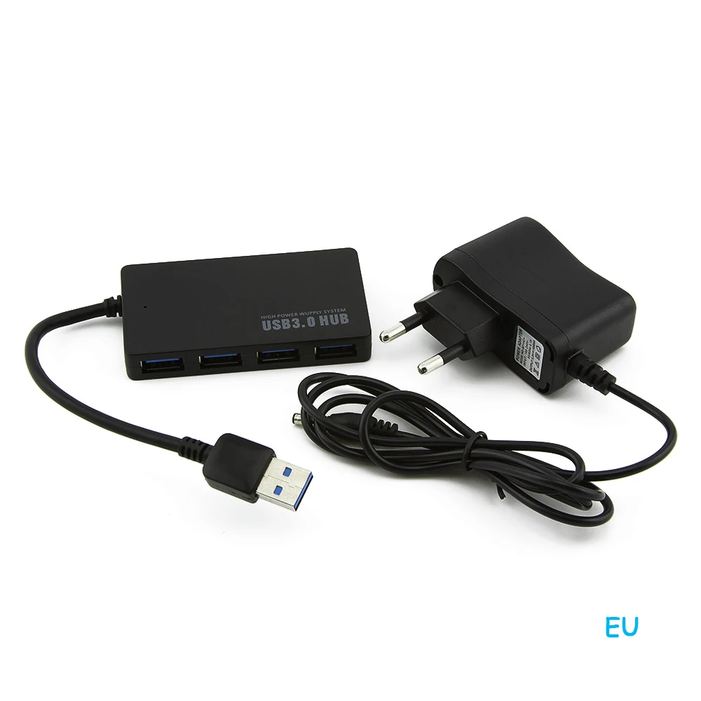 4 порта USB 3,0 концентратор многопортовый usb-адаптер с ЕС/AU/США/Великобритания высокоскоростной адаптер питания для компьютера аксессуары ПК настольный ноутбук