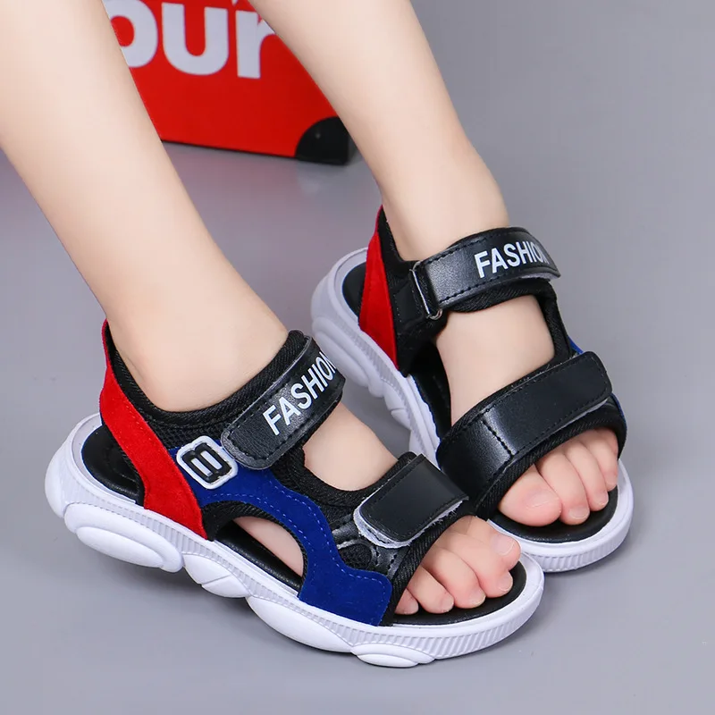 Summer New Kids Sandals Boys Girls Sport Casual Light Shoes Children Baby Flat Shoes Kids Beach Leather Sandals Fashion Sandals