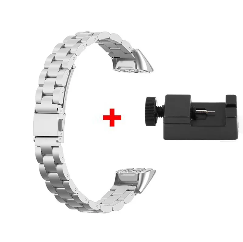 Silver 2 в 1 браслет из нержавеющей стали ремешок для samsung galaxy fit SM-R370 ремешок для samsung galaxy fit Смарт часы ремень - Цвет: Silver