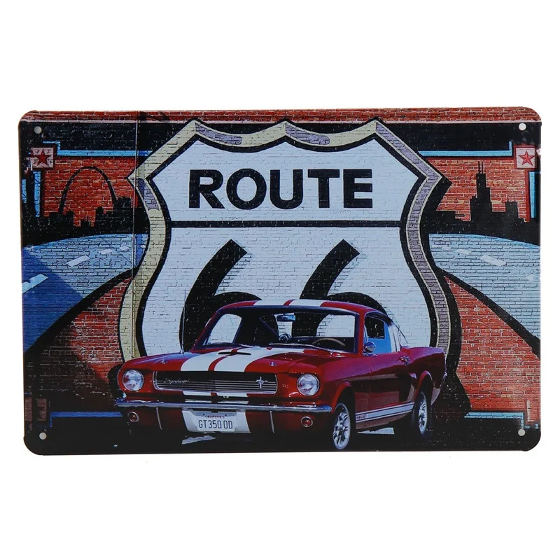 US Route 66 винтажная жестяная вывеска Тинтин Бар Паб вверх металлическая пластина плакат Настенный декор знаки живопись услуги ретро-наклейки 8x12 дюймов H19