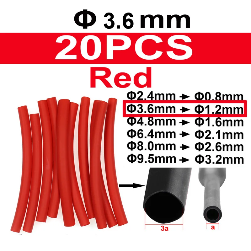 Red 3.6mm 20pcs Bimoo 20 шт. карп в соленой воде рыболовные снасти термоусадочная трубка с подогревом термоусадочная трубка морской рок рыболовные крючки с защитой от укуса трубки Seelve - Цвет: Red 3.6mm 20pcs