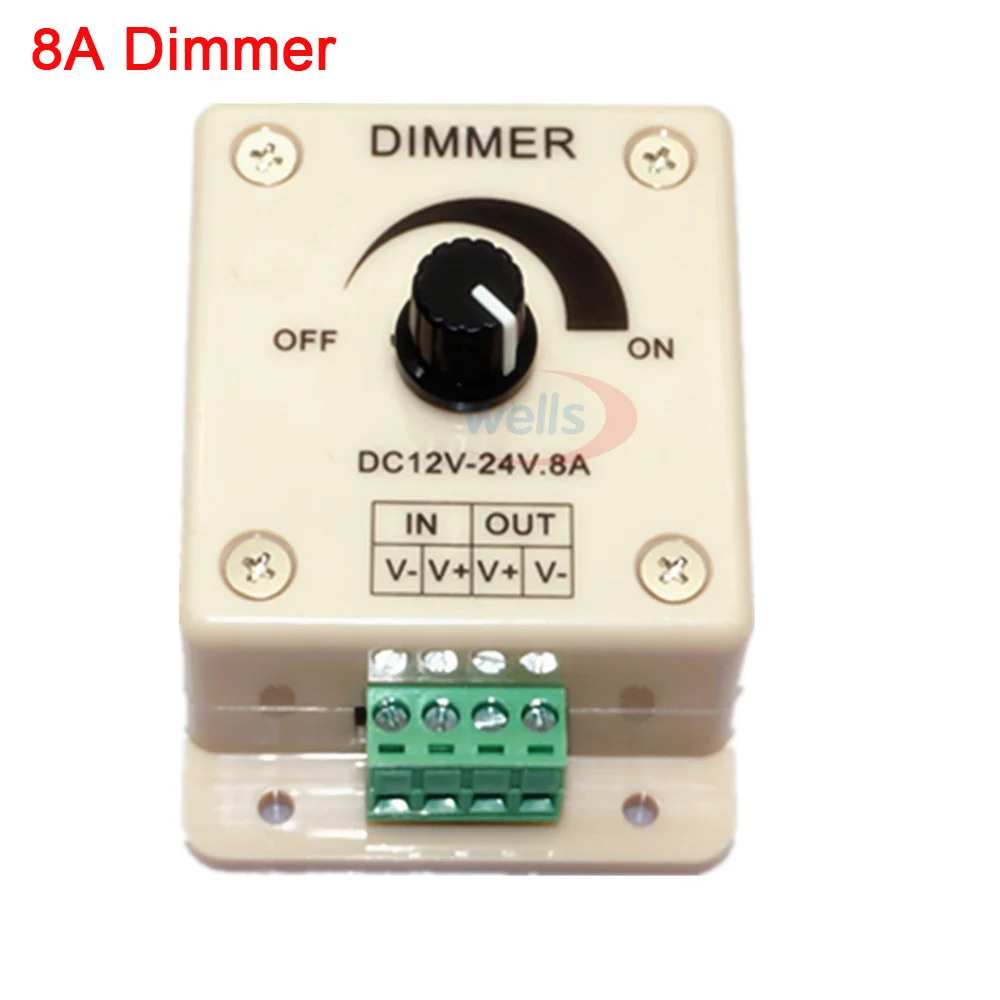 DC12V-24V светодиодный диммер 8A 30A 96 Вт 360 Вт Регулируемая яркость лампа Одноцветный светильник 5050 3528 светодиодный контроллер - Цвет: 8A Dimmer