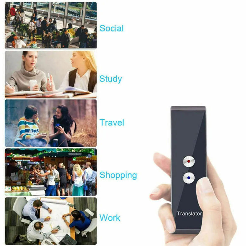 Многоязычный портативный Smart Voice T8 переводчик двусторонний в режиме реального времени перевод 40+ для людей