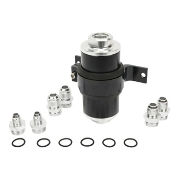 

AN6/AN8/AN10 30 Black Billet Aluminum Inline Fuel/Petrol Filter&Bracket