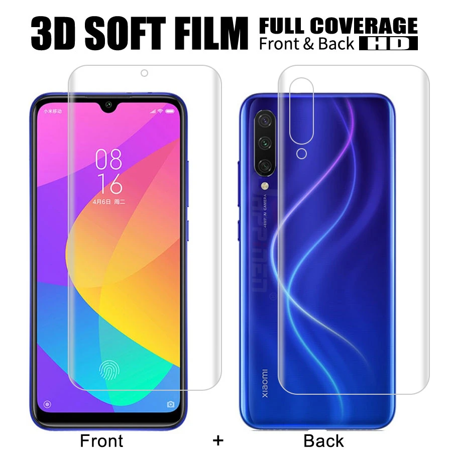 Передняя + задняя 3D защитная пленка из ТПУ для Xiaomi Mi A3 CC9E CC9 Redmi Note 7 Гидрогелевая (не