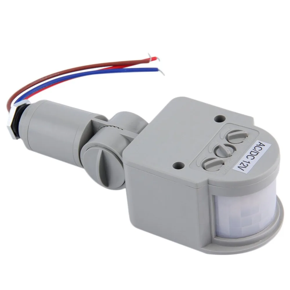 AC 220V DC 12V Infrared PIR Motion Sensor Switch With LED Light Automatic Outdoor Motion Sensor Light Switch