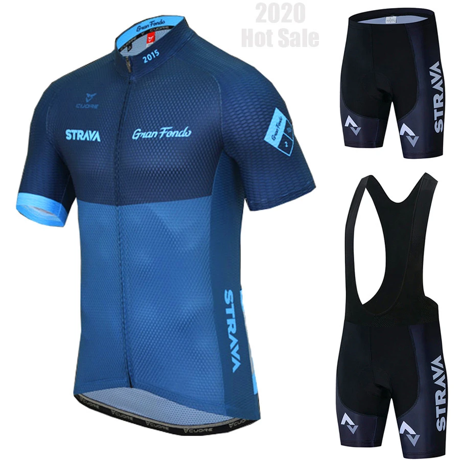 

2020 STRAVA Cycling Clothing /Road Bike Wear Racing Clothes Quick Dry Men's Cycling Jersey Set Ropa Ciclismo Maillot