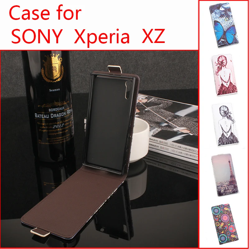 For Sony Xperia XZ Phone Case [Up-down Open] Vertical Flip Premium Pattern PU Leather Cover Magnetic Closure Factory Price | Мобильные