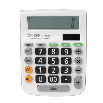 

12-Digit Solar Battery Dual Power Large Display Office Desktop Calculator CT-628