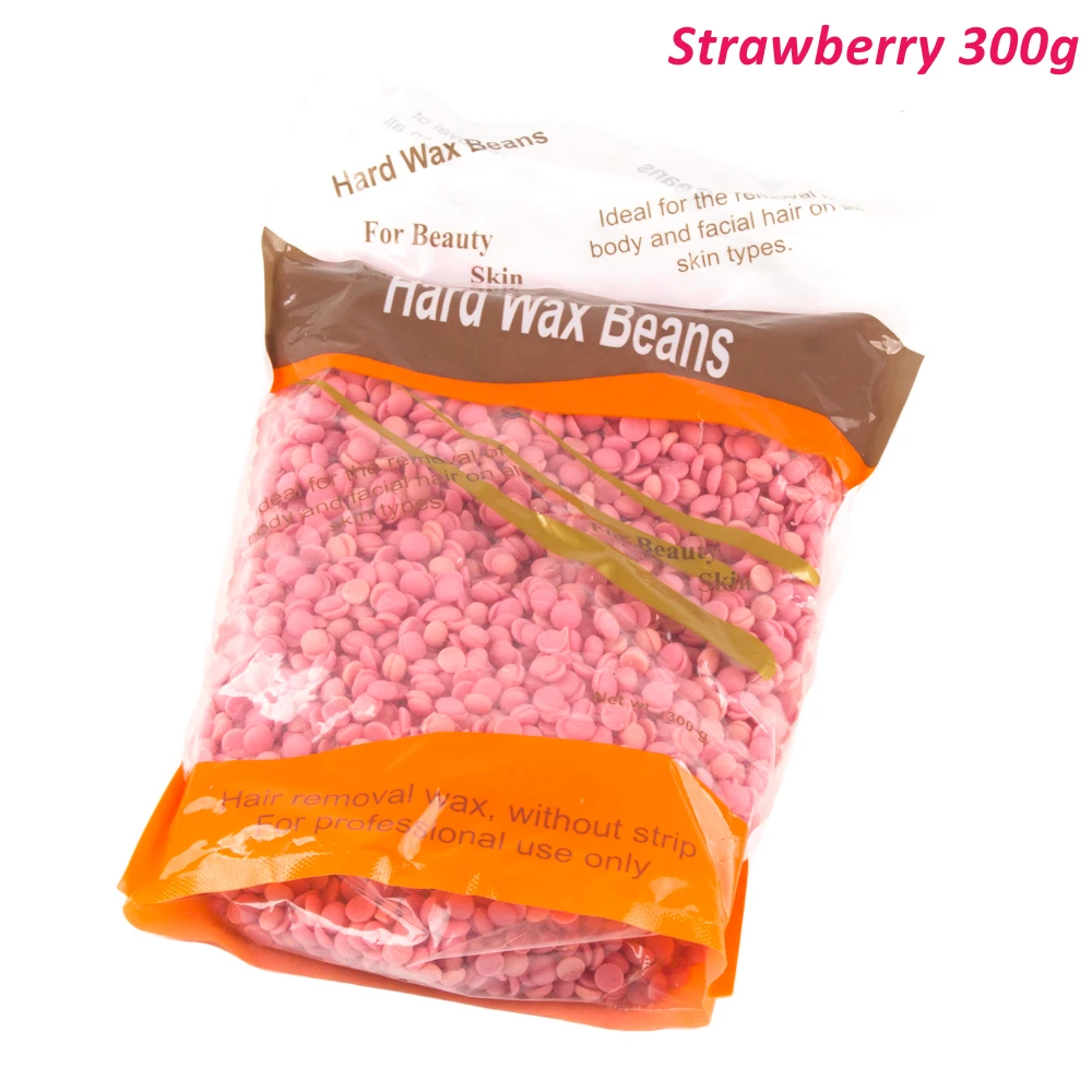 Depilatory Hot Film Hard Wax Bean For Waxing No Strip Needed For Body Bikini Face Hair Removal 300g Hard Wax beans - Цвет: Feecy300g Strawberry