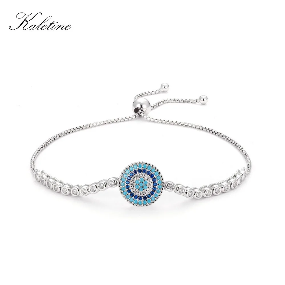 

Роскошные стерлингового серебра 925 женщина Браслеты CZ Кристалл Талисманы голубой эмалью сглаза Бусины для Для женщин ювелирные изделия