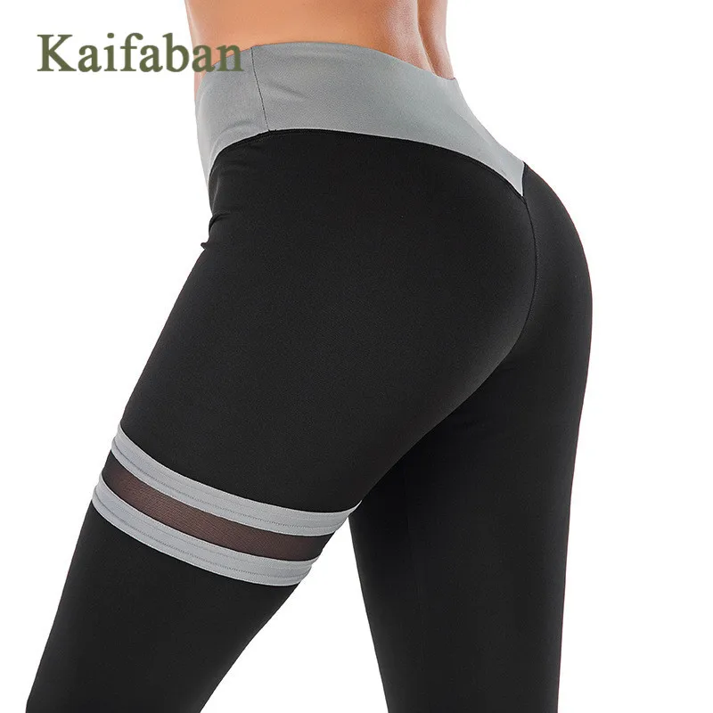 

Striped Mesh Patchwork Women Yoga Pants Fitness Leggings Sexy Butt High Waist Jogger Workout Running Gym Clothing Sports Wear