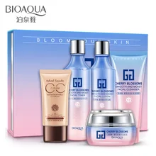Bioaqua Cherry Blossm набор для кожи уход за лицом освежающий и компактный и отбеливающий наполнитель кожи вода питающая увлажняющая маска для лица набор для ухода за кожей