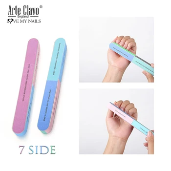 

Arte Clavo Nail Files Repair Nail Art Buffer Sanding Block Manicure Polished File Manicure LED UV Gel Polish Tool 1pcs 7-sideds
