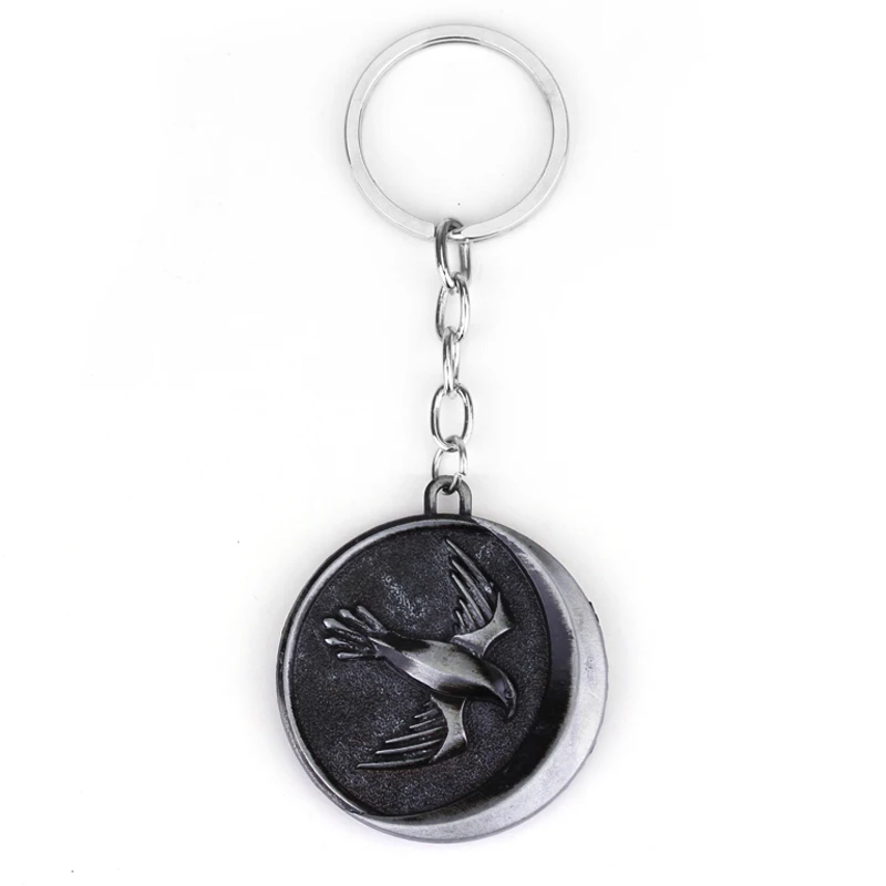 silver Новинка! брелок для ключей "Игра престолов", "Дом Старк Таргариен", Красный брелок в виде дракона, "диревольф" - Цвет: silver
