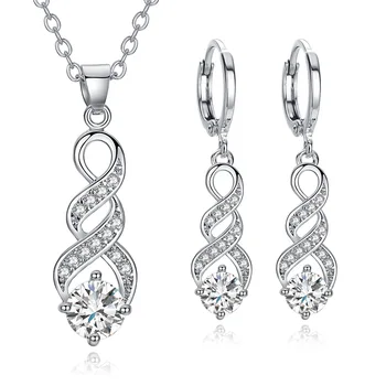 

CASHOU33 Fashion Zircon Jewelry Set Bridal Necklace earring ring two Set