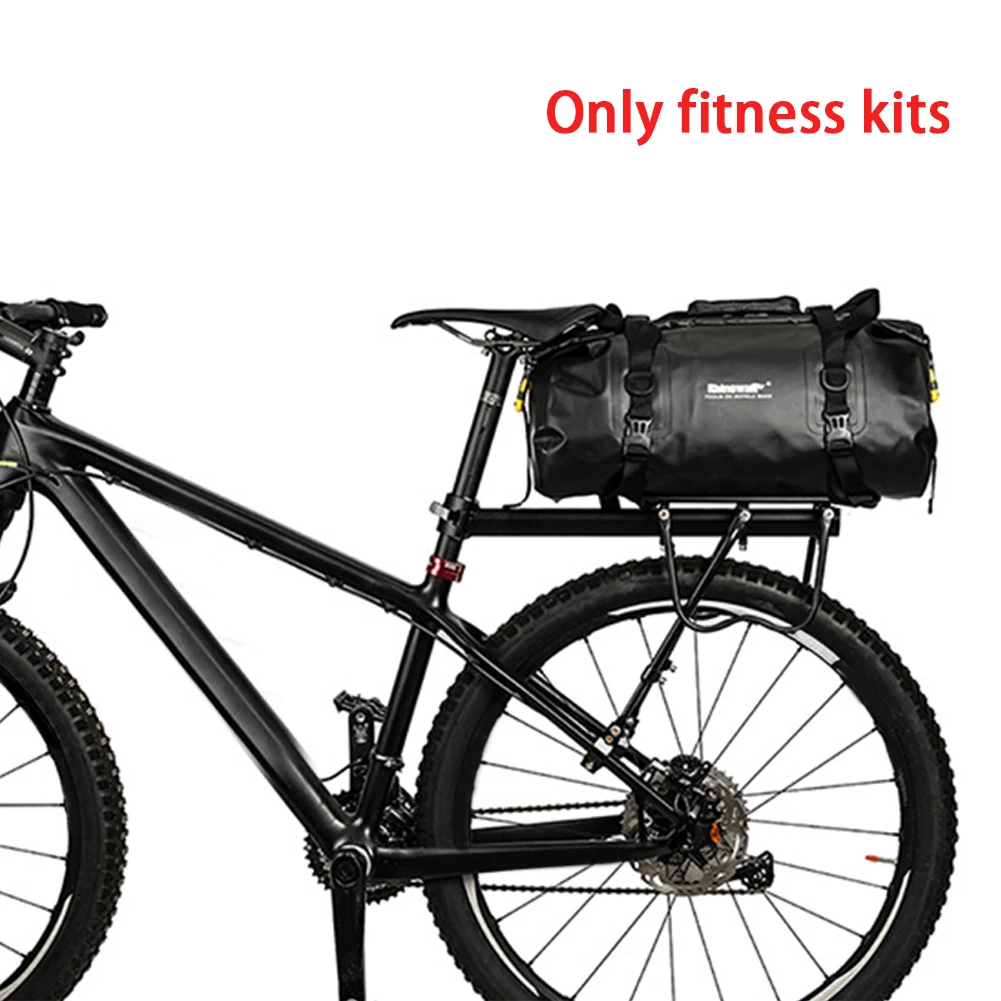Black Camping Storage Gym Bag Rear Seat Bicycle Panniers Luggage Handbag Reflective Tape Full Waterproof Cycling Travel Large Capacity - Цвет: Black