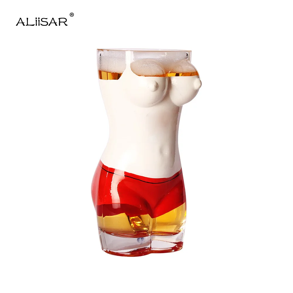 World Cup glass wine cup christmas wine glass whiskey glass custom bar wine cup creative human body waist closed German beer cup