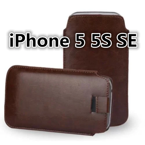 Кожаный чехол для iPhone X, 8, 7, 6 Plus, 6 S, 4,7 дюймов, 5,5 дюймов, 5S, 5C, SE, кожаный чехол - Цвет: 5SSE-Brown