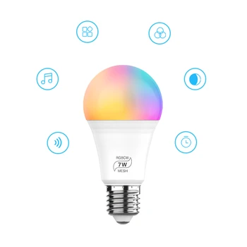 

ZJ-MHBL-RGBCW AC100-240V E27 7W BT Mesh LED Smart Bulb APP Control for Spotlight Desk Lamp Table Lantern Dimmable Adjustable