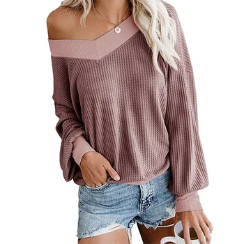

Autumn Winter Woman Sweater V-neck European Style Knit Outwear Pullover Top Female 2019 Woman Sweater