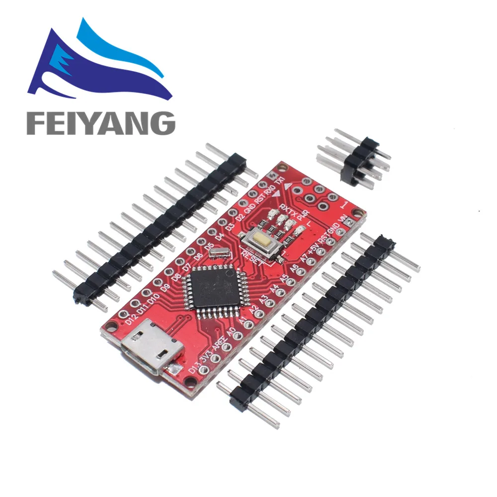 100 шт. мини-usb/MICRO USB Nano 3,0 ATMEGA328P/ATMEGA168P контроллер совместимый NANO CH340 USB драйвер без кабеля - Испускаемый цвет: MICRO USB-168P