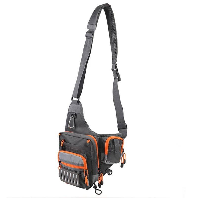 Multi Purpose Fishing Bag Freshwater Fishing Lure Tackle Bag 23 x 21 x 8.5 cm BackPack Crossbody Sling Bag for Fly Fishing Acces