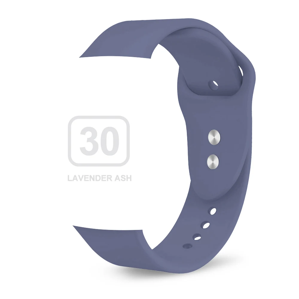 Lavender ash Силиконовый ремешок для Apple Watch 38 мм 42 мм iwatch 5 ремешок 44 мм 40 мм спортивный браслет резиновый ремешок для iwatch 4 3 2 1 - Цвет ремешка: Lavender ash
