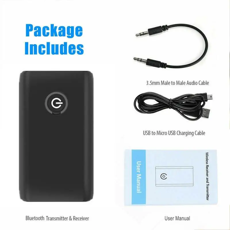 2 in 1 Bluetooth 5.0 Transmitter Receiver TV PC Car Speaker 3.5mm AUX Hifi Music Audio Adapter/Headphones Car/Home Stereo Device
